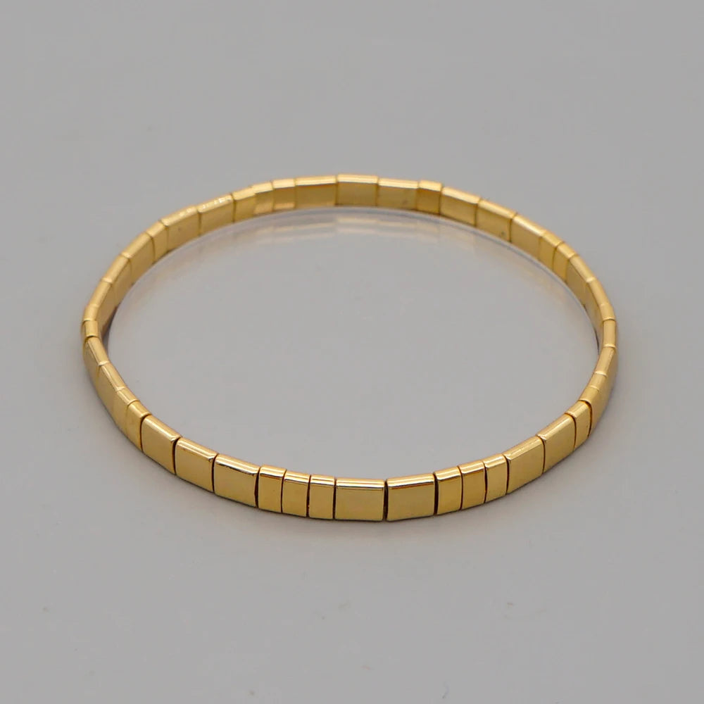 Go2boho Tila Bracelets For Women Men Couple Jewelry Gift Classic Jewellery Gold Color Beaded Pulseras Stretch Bracelet Wholesale