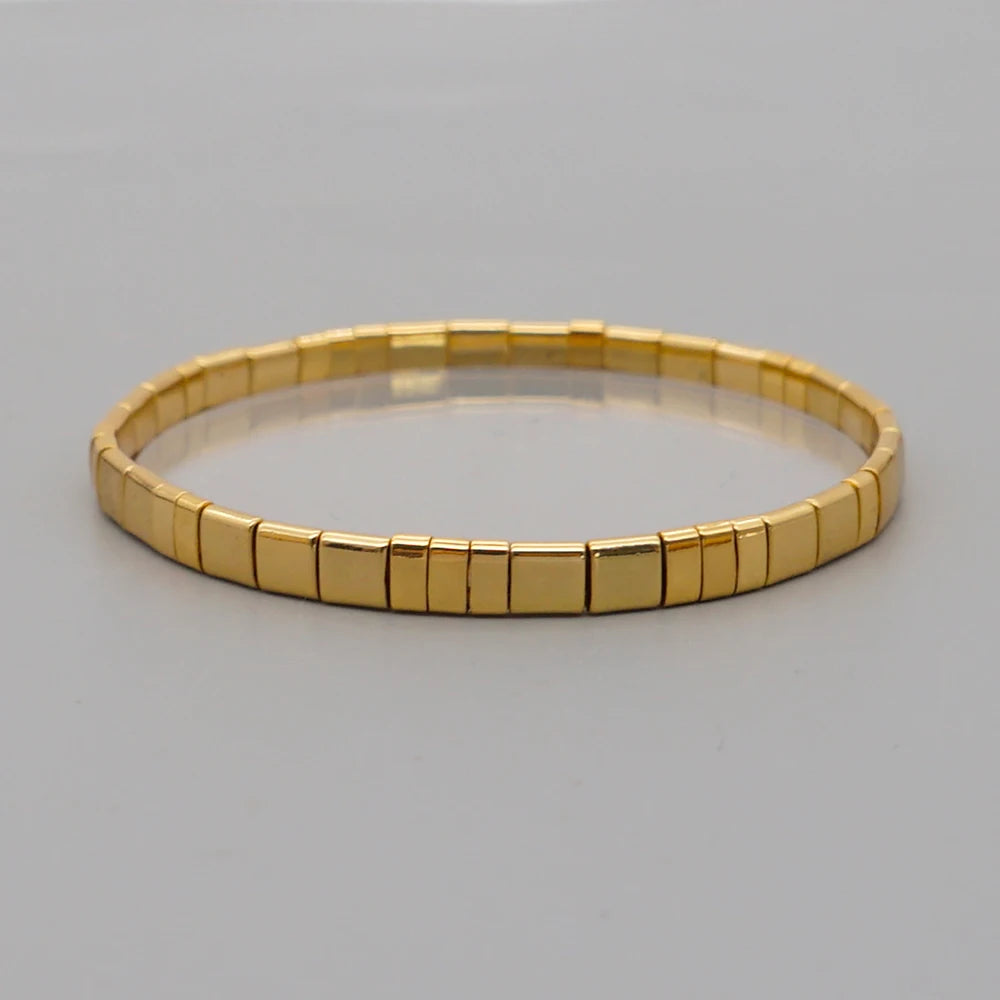 Go2boho Tila Bracelets For Women Men Couple Jewelry Gift Classic Jewellery Gold Color Beaded Pulseras Stretch Bracelet Wholesale