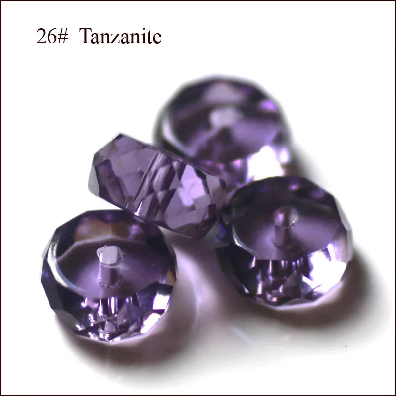AAA 50pcs 4x8mm Column Shape Crystal Glass Loose Round Beads for Jewelry Making DIY Earring Bracelet Necklace Findings