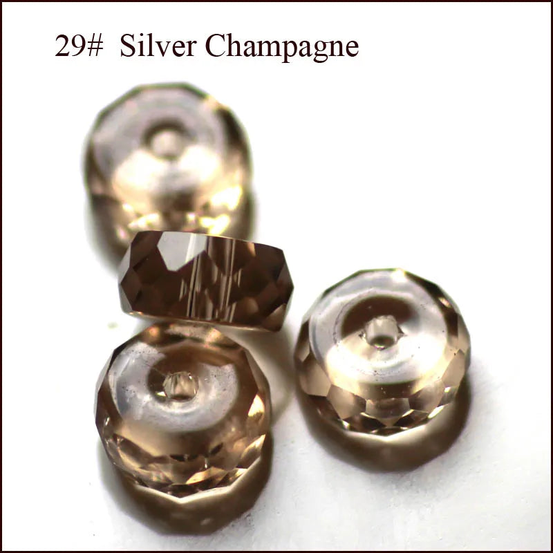 AAA 50pcs 4x8mm Column Shape Crystal Glass Loose Round Beads for Jewelry Making DIY Earring Bracelet Necklace Findings