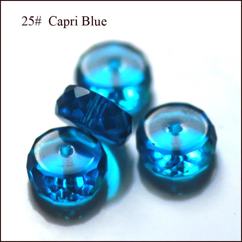 AAA 50pcs 4x8mm Column Shape Crystal Glass Loose Round Beads for Jewelry Making DIY Earring Bracelet Necklace Findings