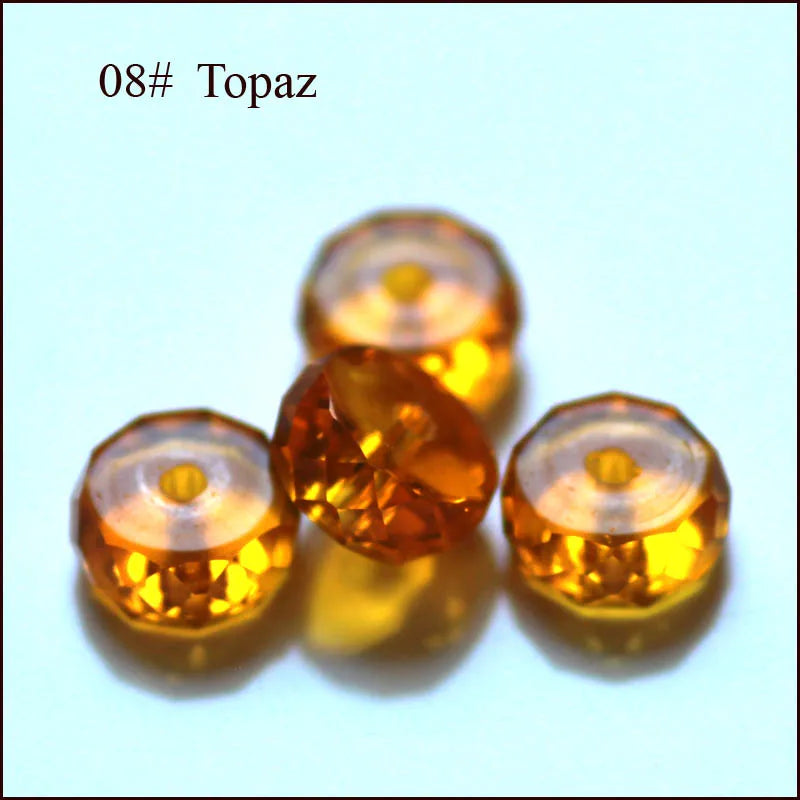 AAA 50pcs 4x8mm Column Shape Crystal Glass Loose Round Beads for Jewelry Making DIY Earring Bracelet Necklace Findings
