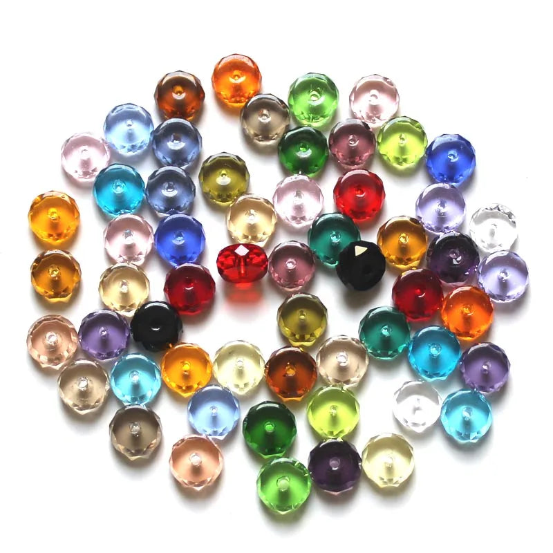 AAA 50pcs 4x8mm Column Shape Crystal Glass Loose Round Beads for Jewelry Making DIY Earring Bracelet Necklace Findings
