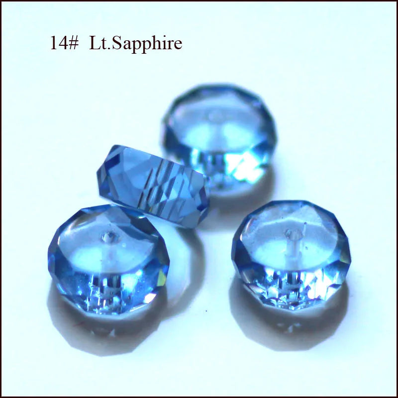 AAA 50pcs 4x8mm Column Shape Crystal Glass Loose Round Beads for Jewelry Making DIY Earring Bracelet Necklace Findings