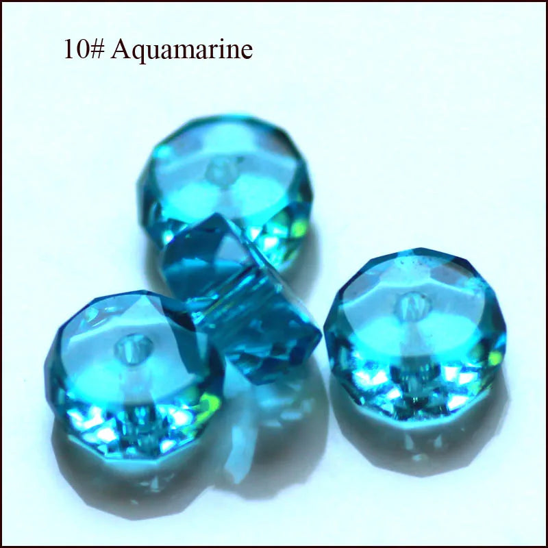 AAA 50pcs 4x8mm Column Shape Crystal Glass Loose Round Beads for Jewelry Making DIY Earring Bracelet Necklace Findings
