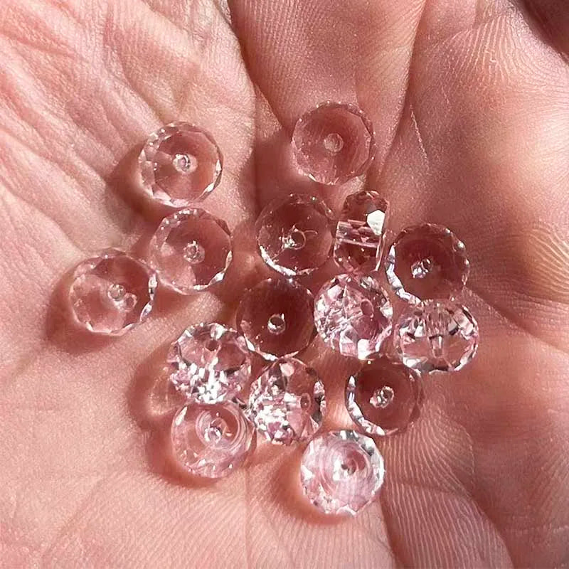 AAA 50pcs 4x8mm Column Shape Crystal Glass Loose Round Beads for Jewelry Making DIY Earring Bracelet Necklace Findings