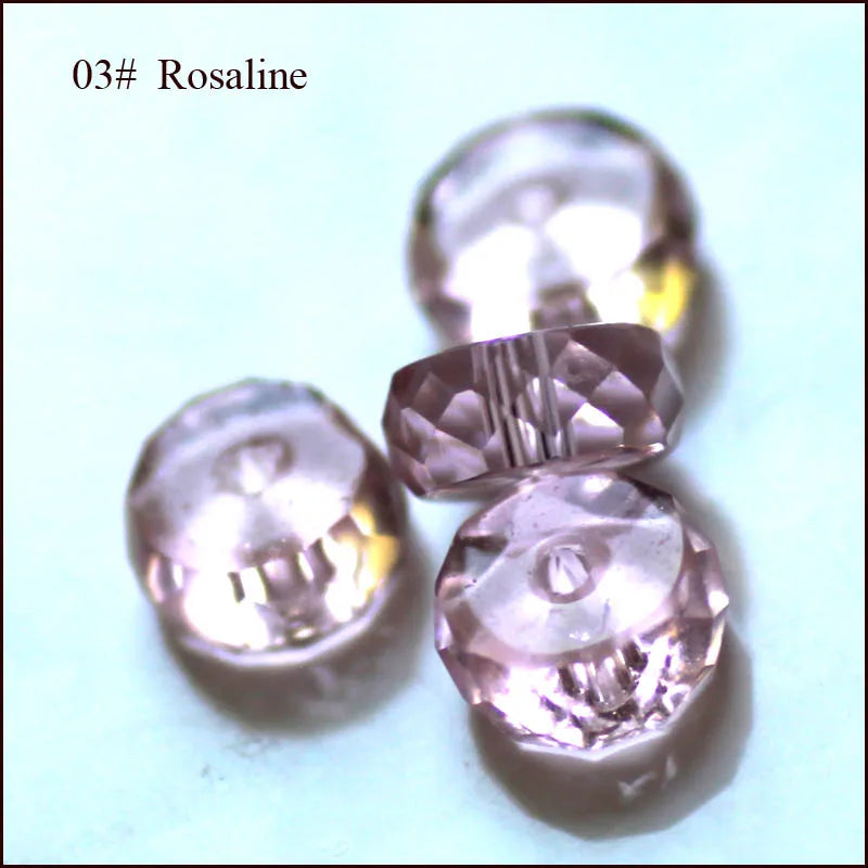 AAA 50pcs 4x8mm Column Shape Crystal Glass Loose Round Beads for Jewelry Making DIY Earring Bracelet Necklace Findings