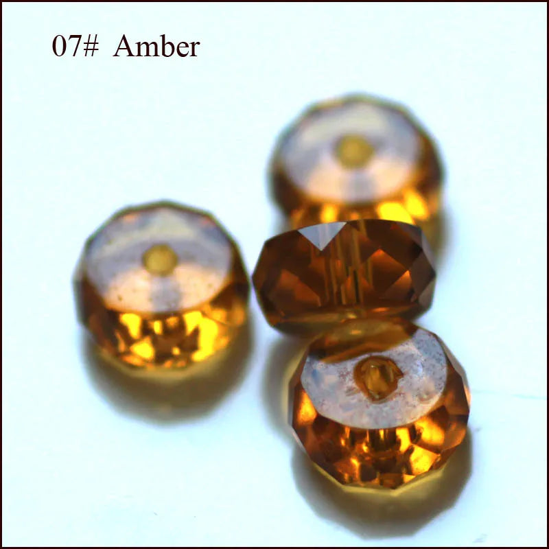 AAA 50pcs 4x8mm Column Shape Crystal Glass Loose Round Beads for Jewelry Making DIY Earring Bracelet Necklace Findings