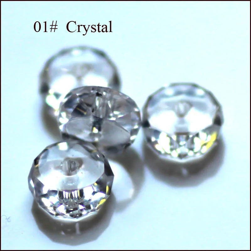 AAA 50pcs 4x8mm Column Shape Crystal Glass Loose Round Beads for Jewelry Making DIY Earring Bracelet Necklace Findings