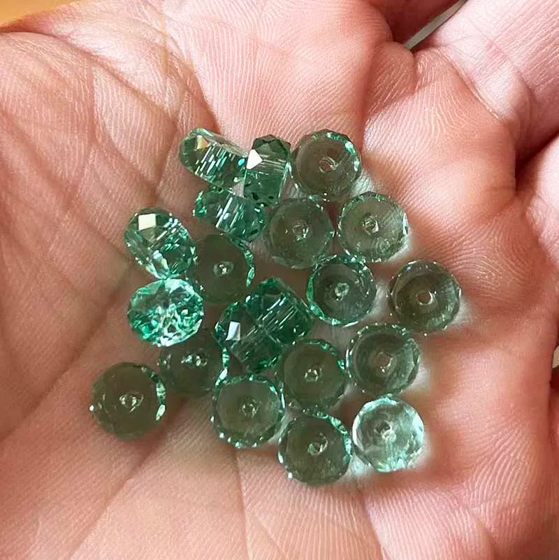 AAA 50pcs 4x8mm Column Shape Crystal Glass Loose Round Beads for Jewelry Making DIY Earring Bracelet Necklace Findings