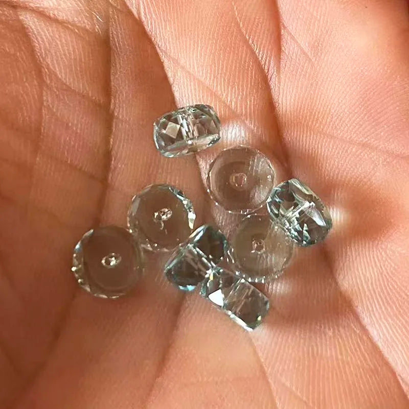 AAA 50pcs 4x8mm Column Shape Crystal Glass Loose Round Beads for Jewelry Making DIY Earring Bracelet Necklace Findings