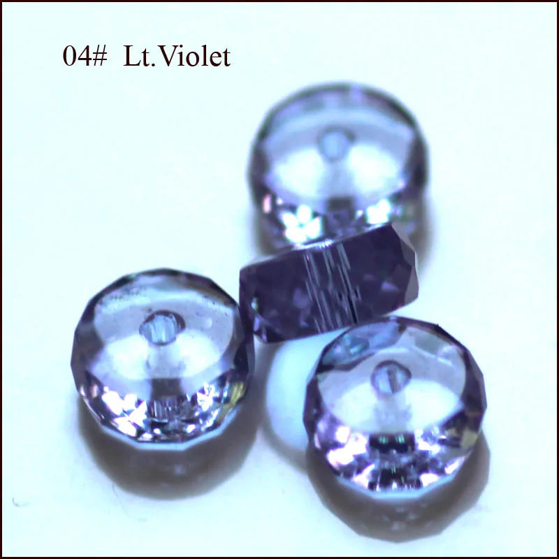 AAA 50pcs 4x8mm Column Shape Crystal Glass Loose Round Beads for Jewelry Making DIY Earring Bracelet Necklace Findings