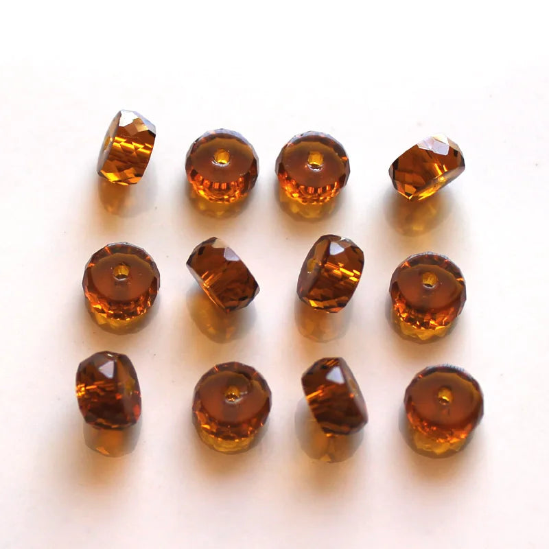 AAA 50pcs 4x8mm Column Shape Crystal Glass Loose Round Beads for Jewelry Making DIY Earring Bracelet Necklace Findings