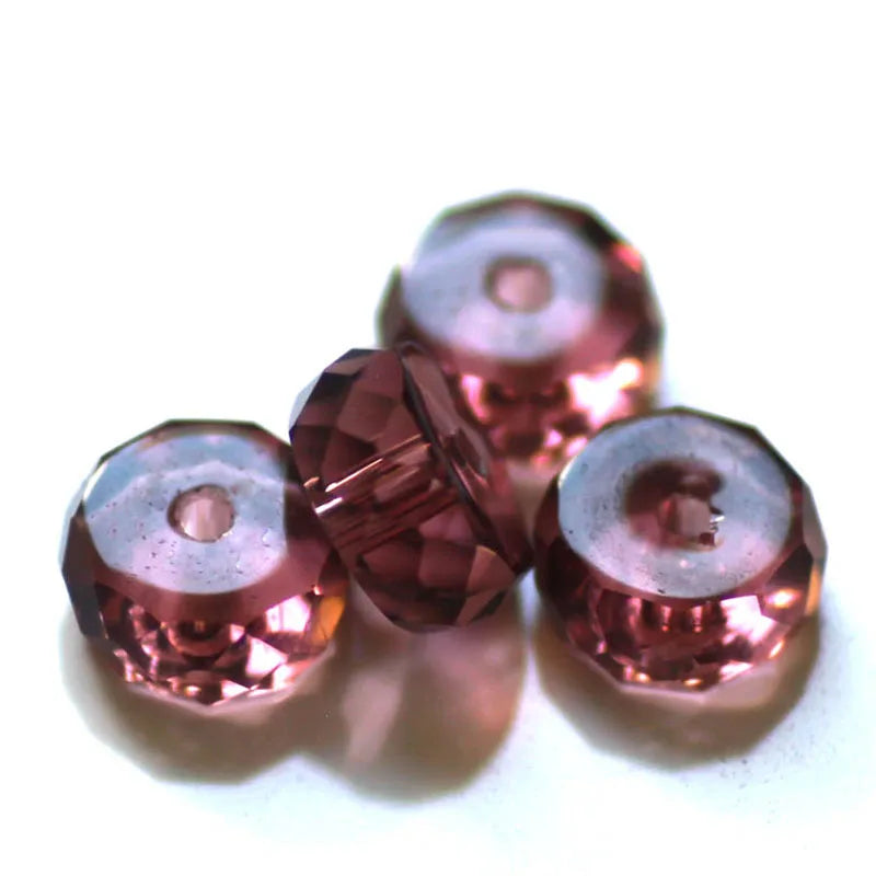 AAA 50pcs 4x8mm Column Shape Crystal Glass Loose Round Beads for Jewelry Making DIY Earring Bracelet Necklace Findings